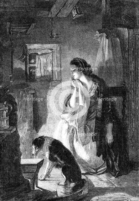 "The Waefu' Heart", by T. Duncan, A.R.A., in the gallery of the South Kensington Museum, 1864. Creator: W Thomas.