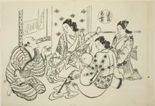The Waka Murasaki Chapter from "The Tale of Genji" (Genji Waka Murasaki)...parodies, c. 1710. Creator: Okumura Masanobu
