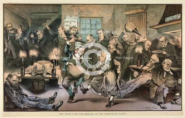 The Wake over the Remains of the Democratic Party, from Puck, n.d. Creator: Joseph Keppler.
