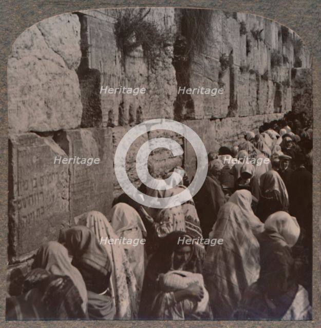 'The Wailing Place of the Jews, Jerusalem', c1900. Artist: Unknown.