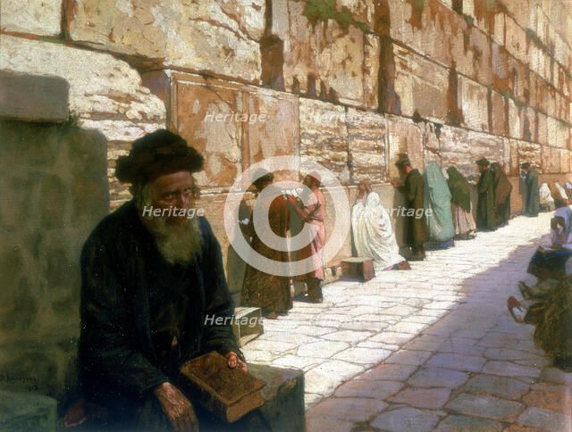 'The Wailing Wall, Jerusalem', 19th century. Artist: Visily Ivanovithch Navosoff