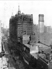 The Waldorf-Astoria, The First Hotel To Be Fitted With Wireless Telegraphy, 1909. Creator: Byron