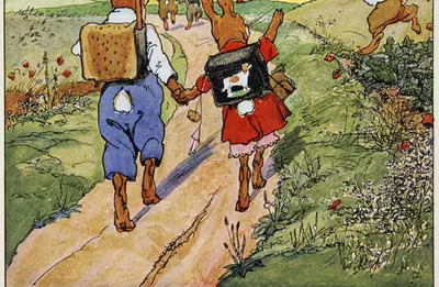 The walk to school, 1924.  Creator: Fritz Kock-Gotha.