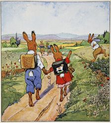 The walk to school, 1924. Creator: Fritz Kock-Gotha