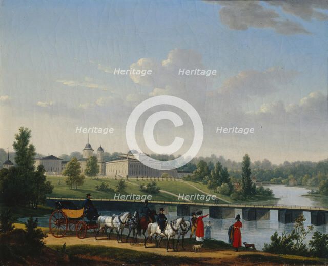 The Walk. The Golitsyn's Estate Pekhra-Yakovlevskoye, 1820. Artist: Swebach, Jacques-François Joseph (1769-1823)