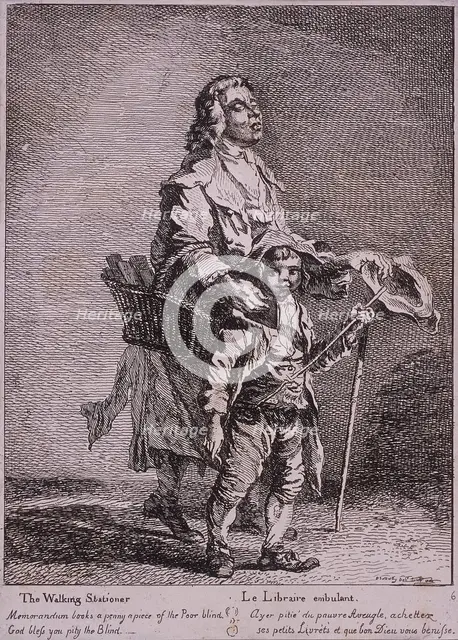 'The Walking Stationer', Cries of London, 1760. Artist: Paul Sandby