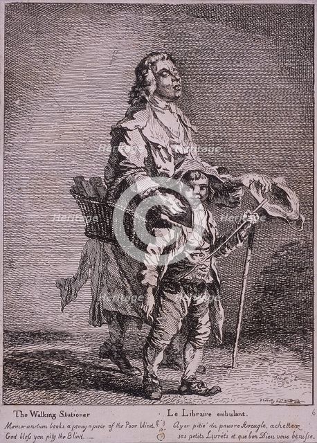 'The Walking Stationer', Cries of London, 1760. Artist: Paul Sandby