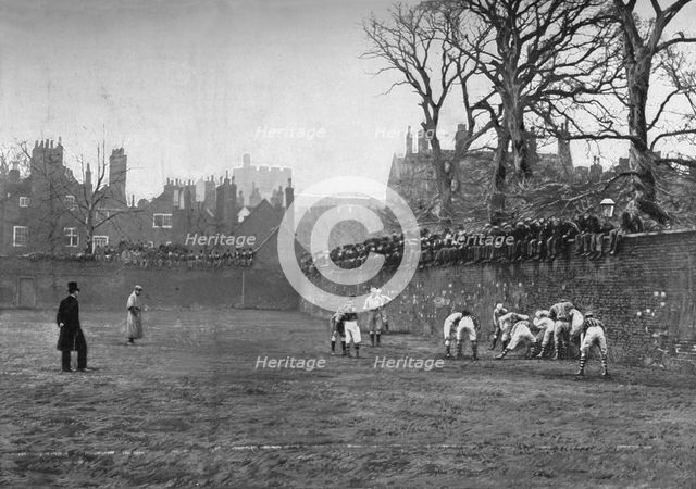 'The Wall Game at Eton: St. Andrew's Day - Oppidan v. Colleges', c1900, (1903). Artist: Hills and Saunders.