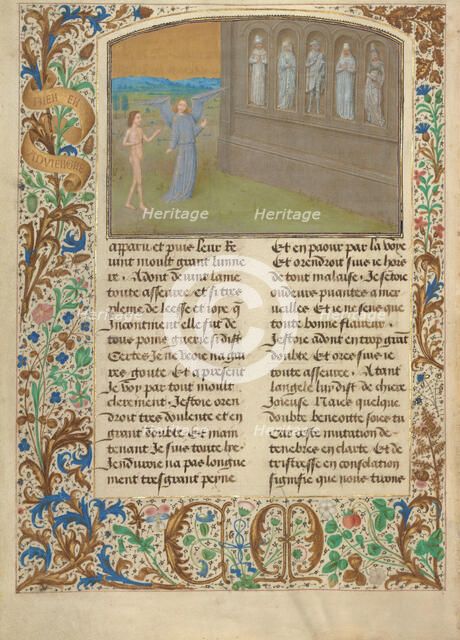 The Wall of Heaven Where the Bad but Not Very Bad Are in Temporary Discomfort, 1475. Creator: Simon Marmion.