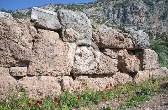 The walls of Delphi, Greece. Artist: Samuel Magal