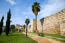 The walls of the Arab fortress (alcazaba) at Merida, Spain, 2007. Creator: Samuel Magal