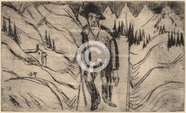 The Wanderer, 1922. Creator: Ernst Kirchner.