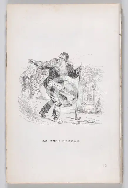 The Wandering Jew from The Complete Works of Béranger, 1836. Creator: Henry Isidore Chevauchet.