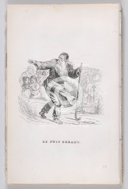 The Wandering Jew from The Complete Works of Béranger, 1836. Creator: Henry Isidore Chevauchet.