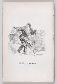 The Wandering Jew from The Complete Works of Béranger, 1836. Creator: Henry Isidore Chevauchet