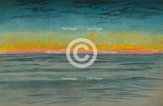 'The Waning Polar Day, 22nd September 1893. Pastel Sketch', 1893 (1897). Artist: Fridtjof Nansen.