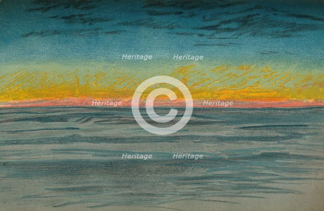 'The Waning Polar Day, 22nd September 1893. Pastel Sketch', 1893 (1897). Artist: Fridtjof Nansen.