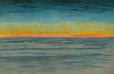 The Waning Polar Day, 22nd September 1893. Pastel Sketch 1893 (1897). Artist: Fridtjof Nansen