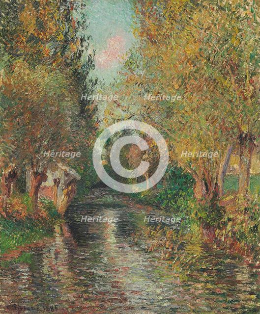 The Wash House at Bazincourt, 1884. Creator: Pissarro, Camille (1830-1903).