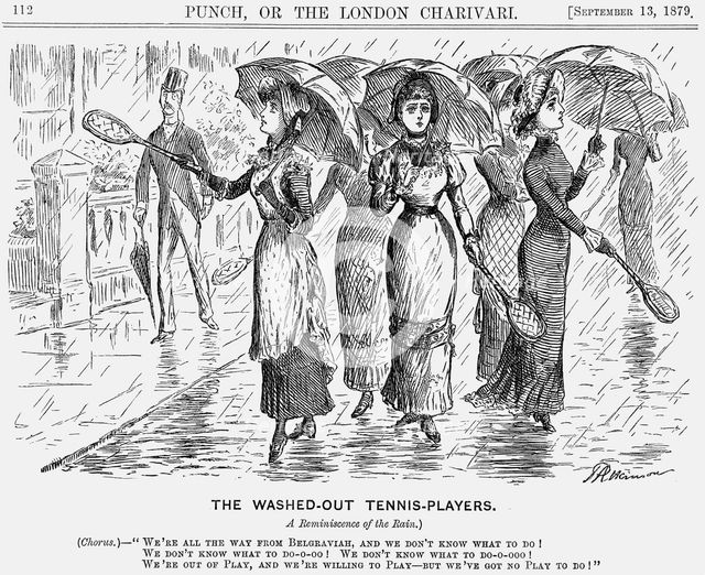 'The Washed-Out Tennis-Players', 1879.  Creator: Priestman Atkinson.