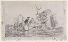 The Washerwomen, 1833-38. Creator: Alexandre Gabriel Decamps