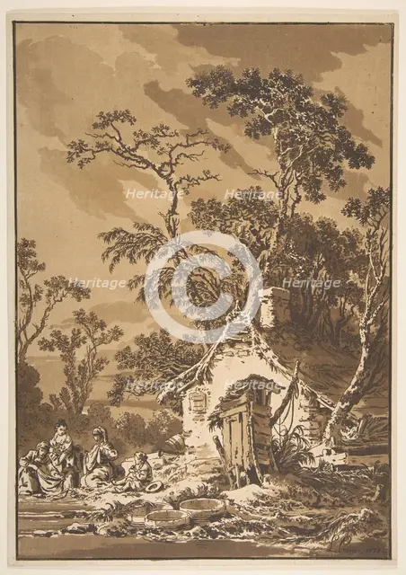 The Washerwomen (Les Laveuses), 1771. Creator: Jean Baptiste Le Prince.