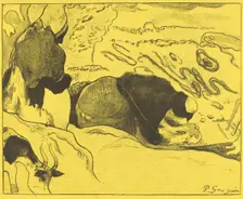 The Washerwomen (Les laveuses), 1889. Creators: Paul Gauguin, Ambroise Vollard