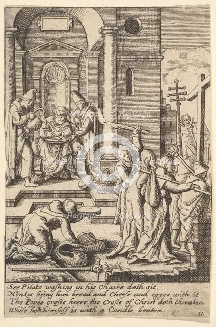 The washing of hands, 1625-77. Creators: Wenceslaus Hollar, Unknown.
