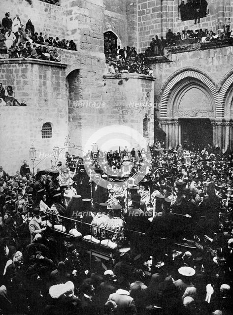 The Washing of the Feet, Church of the Holy Sepulchre, Jerusalem.Artist: The American Colony