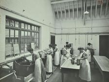 The washing room, Battersea Polytechnic, London, 1907
