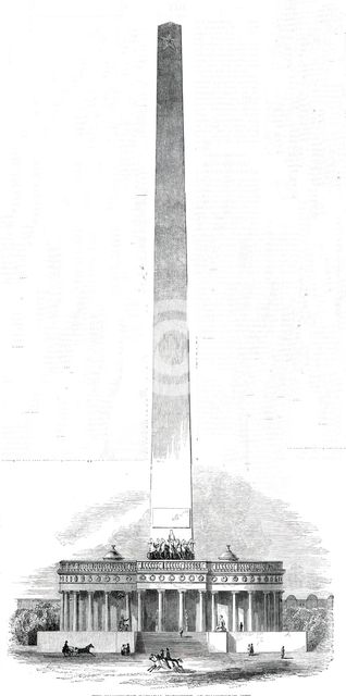 The Washington National Monument, at Washington City, 1850. Creator: Unknown.