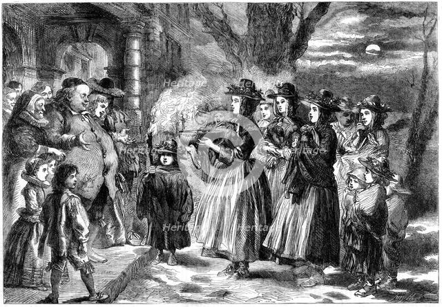 The Wassail Bowl, 1860.Artist: Sir John Gilbert