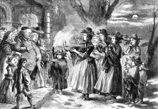 The Wassail Bowl - drawn by John Gilbert, 1860. Creator: Smyth