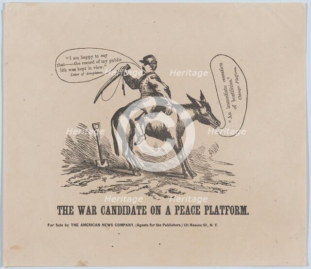 The War Candidate on a Peace Platform, 1864., 1864. Creator: Anon.
