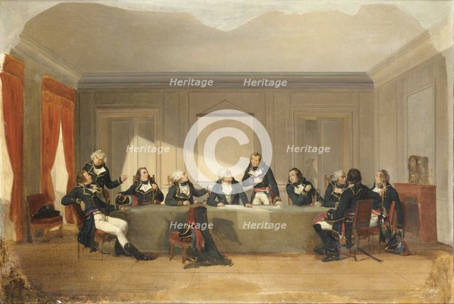 The war council at Courtrai on June 26, 1792. Artist: Anonymous  