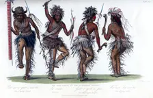 The War Dance, by the Ojibbeway Indians 1848.Artist: Harris