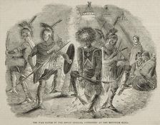 The War Dance of the Ioway Indians, exhibiting at the Egyptian Hall, 1844. Creator: Unknown