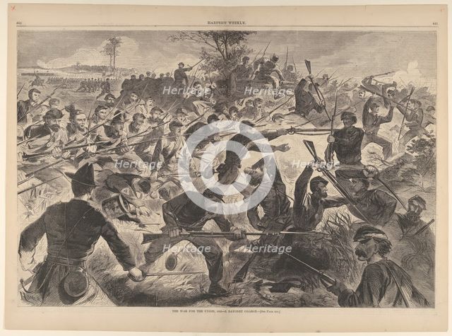 The War for the Union, 1862 - A Bayonet Charge (Harper's Weekly, Vol. VII), July 12, 1862. Creator: Unknown.