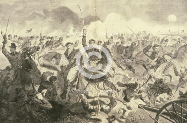 The War for the Union 1862 - A Cavalry Charge, 1862. Creator: Winslow Homer.