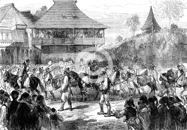 The War in the Herzegovina: Bashi-Bazouks leaving Baynaluka for Swina..., 1876. Creator: Unknown.
