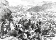 The War in the Herzegovina: insurgents surprising a Turkish convoy...1876. Creator: Unknown