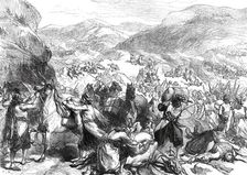 The War in the Herzegovina: insurgents surprising a Turkish convoy...1876. Creator: Unknown