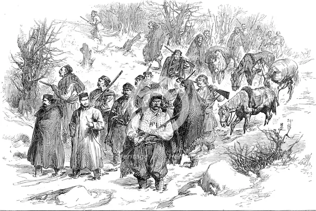 The War in the Herzegovina: the Correspondents of the "Rousski Mir" and the..., 1876. Creator: Unknown.