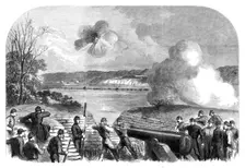 The War in America: Howlett's battery on the James River..., 1864. Creator: Mason Jackson