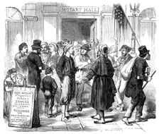 The War in America: recruiting in New York: the Irish Zouaves, 1862. Creator: Unknown