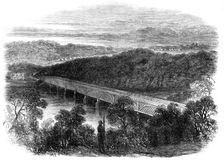 The War in America: the Chain-Bridge across the Potomac above Georgetown, looking towards..., 1861. Creator: Unknown