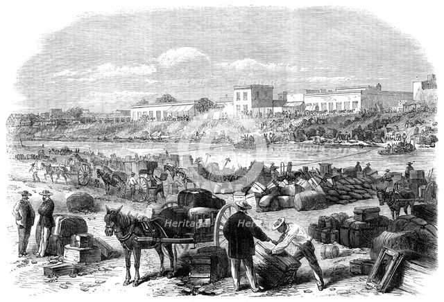 The War in America: the Confederates quitting Brownsville, Texas..., 1864. Creator: Unknown.