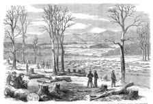 The War in America: winter quarters of the left wing of the Confederate Army on the Rapidan..., 1864 Creator: Unknown