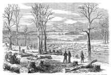 The War in America: winter quarters of the left wing of the Confederate Army on the Rapidan..., 1864 Creator: Unknown