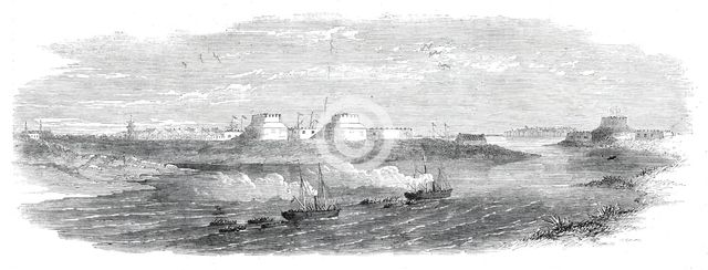 The War in China - the forts at the mouth of the Pehtang River, 1860. Creator: Unknown.